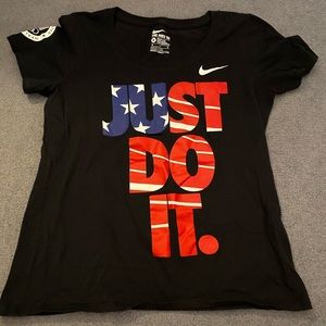 Black Nike “Just Do It” USA Top American Flag Font